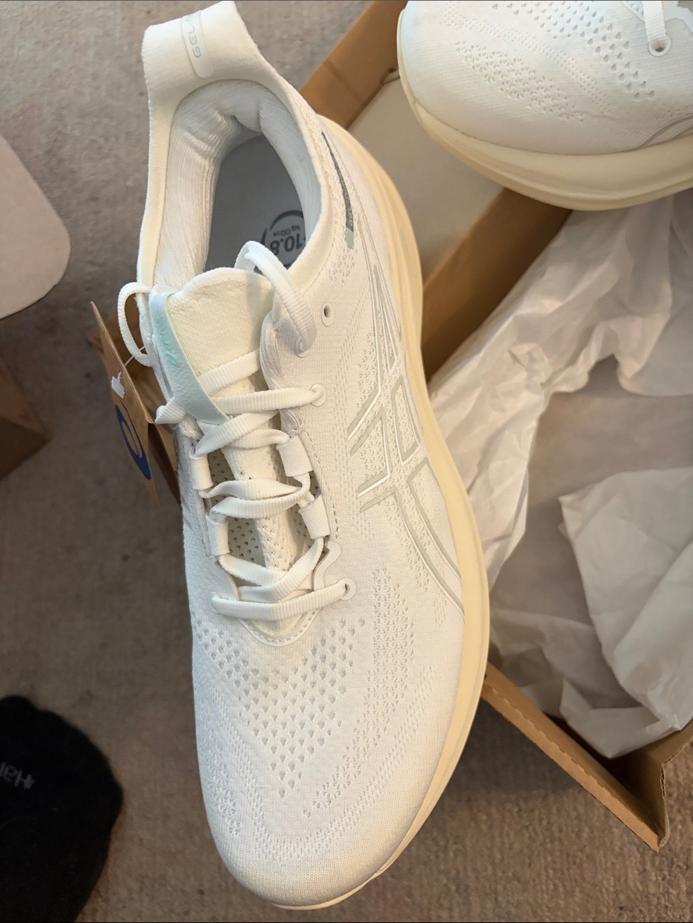 Asics White Athletic Running Shoes with Cream Sole